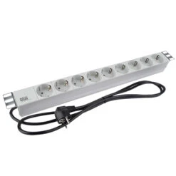 Bachmann 19 Zoll Steckdosenleiste 9-fach Alu Rackeinbau