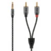 Audio Adapterkabel Klinke 3,5 Mm 2xCinch Schwarz Silber 1,5 M