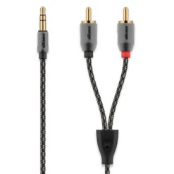 Audio Adapterkabel Klinke 3,5 Mm 2xCinch Schwarz Silber 1,5 M