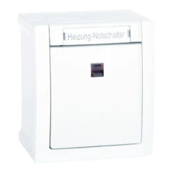 Heizungs Notschalter Beleuchtet Aufputz Feuchtraum IP54 Weiß