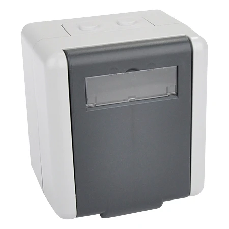 Keystone Aufputzgehäuse IP44 Datendose 2xRJ45 Leergehäuse Outdoor AP 4 Keystone Aufputzgehäuse IP44 Datendose 2xRJ45 Leergehäuse Outdoor AP – Bild 2