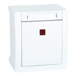 Kontrollschalter Beleuchtet Aufputz Feuchtraum IP54 Weiß