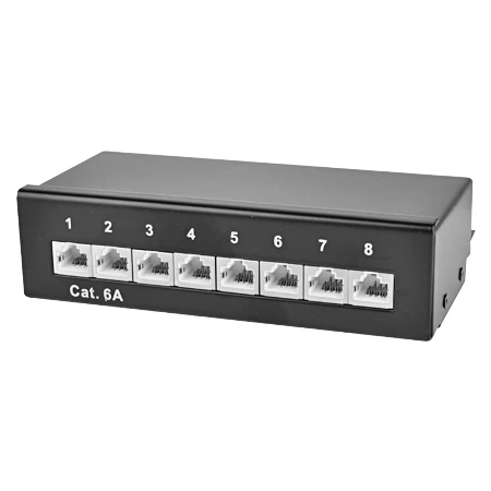 Mini Patchpanel 8-Port Cat.6a Schwarz 3 Mini Patchpanel 8-Port Cat.6a Schwarz