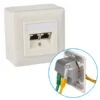 Netzwerkdose Cat.5e Patch-Patch 2xRJ45 Aufputz Weiß -Kabel Draht Rabatte netzwerkdose cat5e patch patch 2xrj45 aufputz weiss