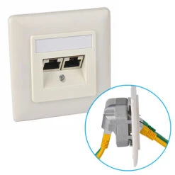 Netzwerkdose Cat.5e Patch-Patch 2xRJ45 Unterputz Weiß