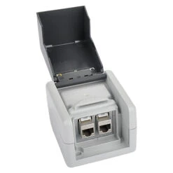 Netzwerkdose IP44 Outdoor Datendose Aufputz Inkl. 2xRJ45 Keystone Cat.6a