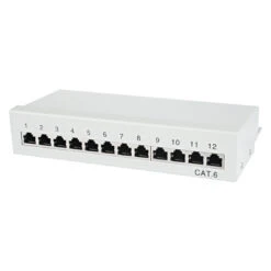 Patchfeld / Patchpanel 12-Port Cat.6 Lichtgrau