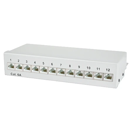 Patchfeld / Patchpanel 12-Port Cat.6a Lichtgrau 3 Patchfeld / Patchpanel 12-Port Cat.6a Lichtgrau