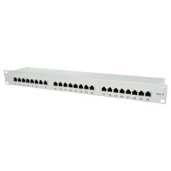 Patchfeld / Patchpanel 24-Port Cat.6 Lichtgrau Rackeinbau