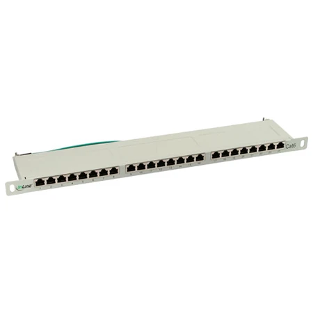 Patchpanel / Patchfeld 24-Port Cat.6 Lichtgrau Rackeinbau Flat 3 Patchpanel / Patchfeld 24-Port Cat.6 Lichtgrau Rackeinbau Flat