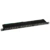 Patchpanel / Patchfeld 24-Port Cat.6 Schwarz Rackeinbau Flat
