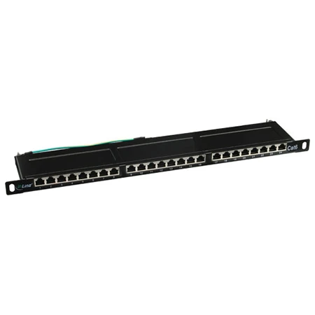 Patchpanel / Patchfeld 24-Port Cat.6 Schwarz Rackeinbau Flat 3 Patchpanel / Patchfeld 24-Port Cat.6 Schwarz Rackeinbau Flat