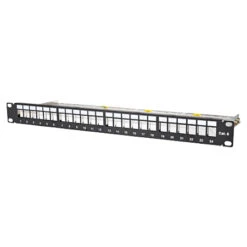 Patchpanel Leerblech 24-Port Für Keystone Module 19 Zoll Rackeinbau Schwarz