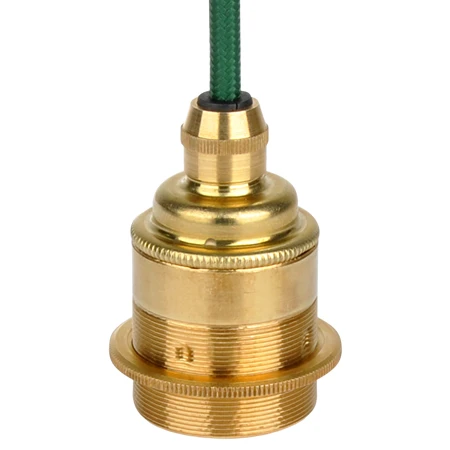 Retro Lampenfassung E27 Metall Gold Mit Klemmnippel 4 Retro Lampenfassung E27 Metall Gold Mit Klemmnippel – Bild 2