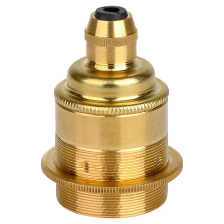 Retro Lampenfassung E27 Metall Gold Mit Klemmnippel 3 Retro Lampenfassung E27 Metall Gold Mit Klemmnippel