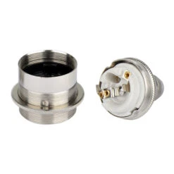 Retro Lampenfassung E27 Metall Silber Mit Klemmnippel 7 Retro Lampenfassung E27 Metall Silber Mit Klemmnippel -Kabel Draht Rabatte retro lampenfassung e27 metall silber detail