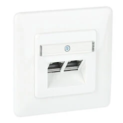 RUTENBECK Cat.6a Netzwerkdose 2xRJ45 Unterputz Reinweiß