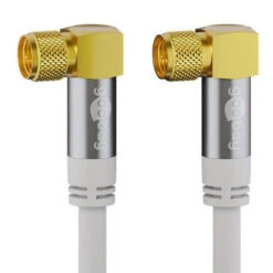 SAT Anschlusskabel Premium Beidseitig Abgewinkelt Weiß