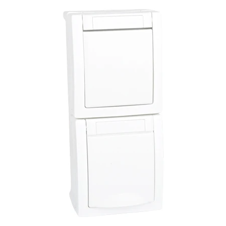 Schalter Steckdose Kombination Aufputz Feuchtraum IP54 Weiß 3 Schalter Steckdose Kombination Aufputz Feuchtraum IP54 Weiß