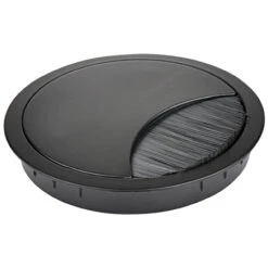 Schreibtisch Kabeldurchführung Metall Schwarz Mit Bürstendurchlass