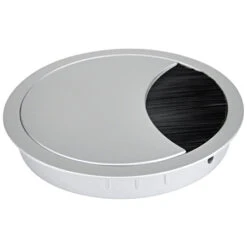 Schreibtisch Kabeldurchführung Metall Silber Mit Bürstendurchlass