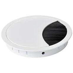 Schreibtisch Kabeldurchführung Metall Weiß Mit Bürstendurchlass