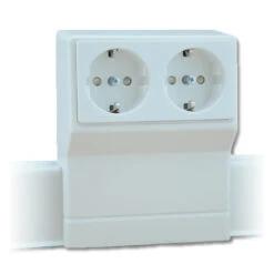 SL-Geräteträger 2-fach Steckdose Alpinweiß