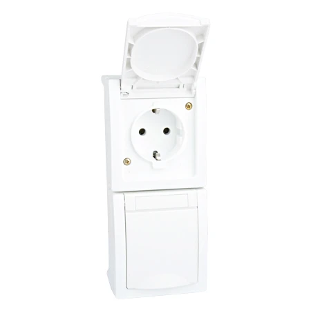 Steckdose 2-fach Senkrecht Aufputz Feuchtraum IP54 Weiß 3 Steckdose 2-fach Senkrecht Aufputz Feuchtraum IP54 Weiß