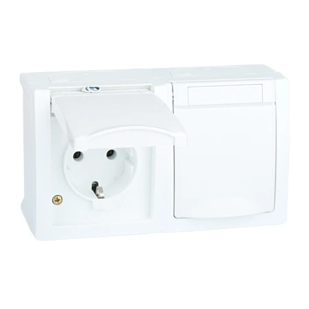 Steckdose 2-fach Waagerecht Aufputz Feuchtraum IP54 Weiß 3 Steckdose 2-fach Waagerecht Aufputz Feuchtraum IP54 Weiß