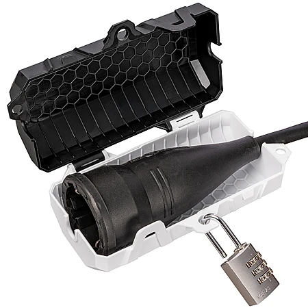 Steckerschutz Verriegelung Abschließbare Box Mini SteckerSafe Black & White 9 Steckerschutz Verriegelung Abschließbare Box Mini SteckerSafe Black & White – Bild 7