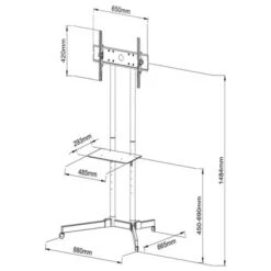 TECHly Mobiler TV Ständer Mit Rollen 30-65 Zoll Monitorständer Mit Ablage 7 TECHly Mobiler TV Ständer Mit Rollen 30-65 Zoll Monitorständer Mit Ablage -Kabel Draht Rabatte techly mobiler tv staender mit rollen 30 65 zoll monitorstaender mit ablage 3