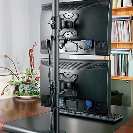 TECHly Monitor Tischhalterung Für 2 TV Bildschirme 13-27 Zoll übereinander 6 TECHly Monitor Tischhalterung Für 2 TV Bildschirme 13-27 Zoll übereinander – Bild 4