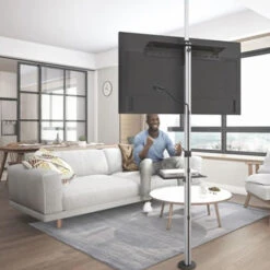 TECHly TV Säule Monitor Boden-/ Deckenhalterung Raumhoch 37-70 Zoll -Kabel Draht Rabatte techly tv saeule monitor boden deckenhalterung raumhoch 37 70 zoll 2